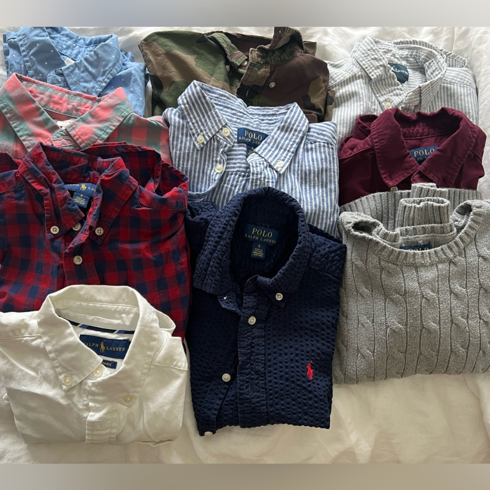 Boys Size 6 Dress Shirts/Sweater Bundle (8 POLO 2 Jcrew) 10pcs